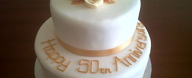 2 tier 50th anniversary cake benidorm costa blanca